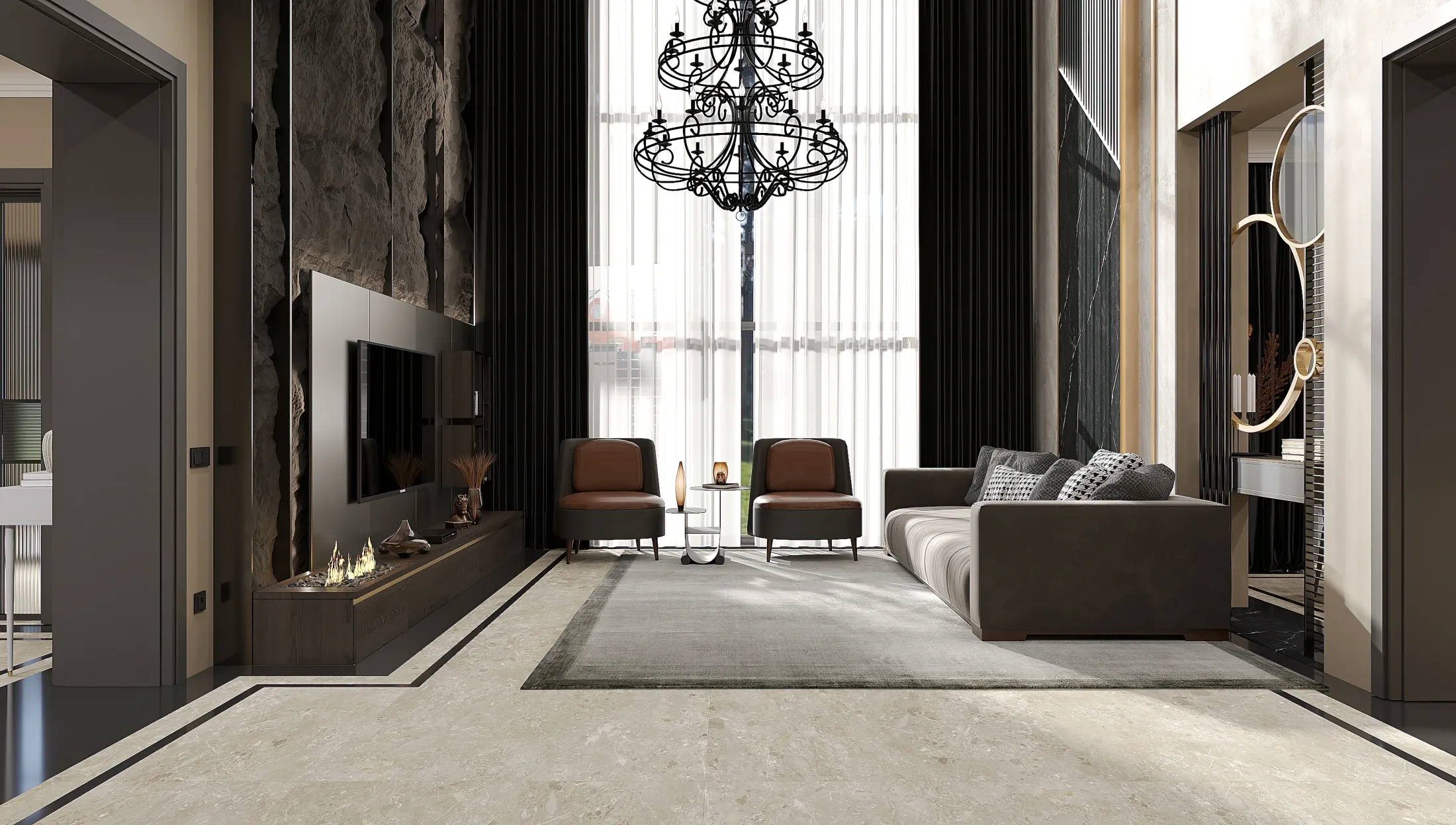 Дом в Тереке - 1 этаж / ТВ-зона 1